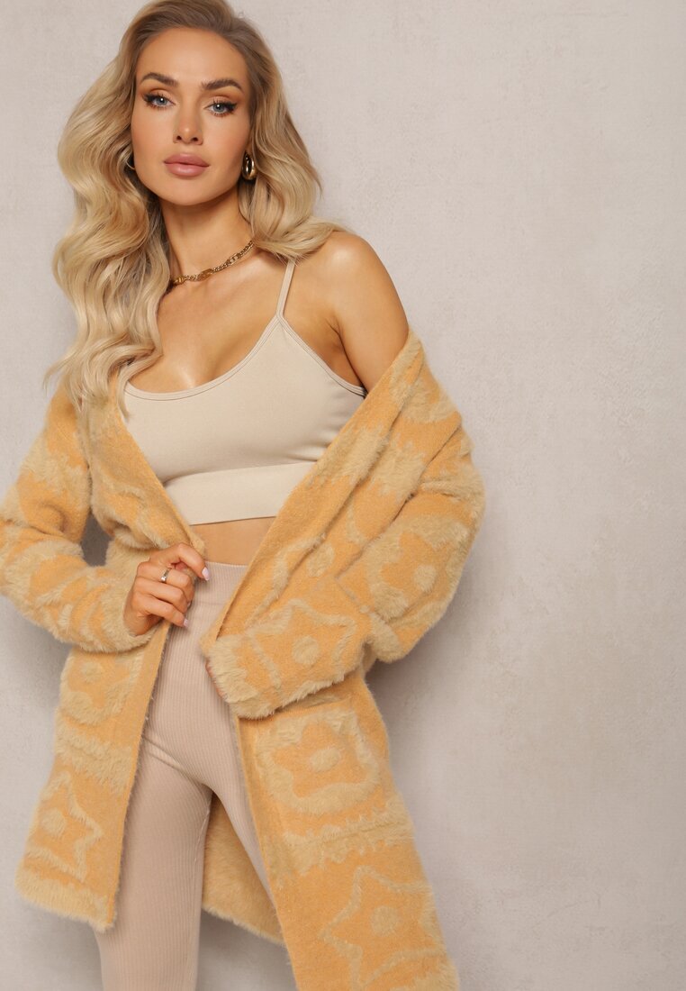wool fashion Cardigan Maro Lung Pufoș Aborra