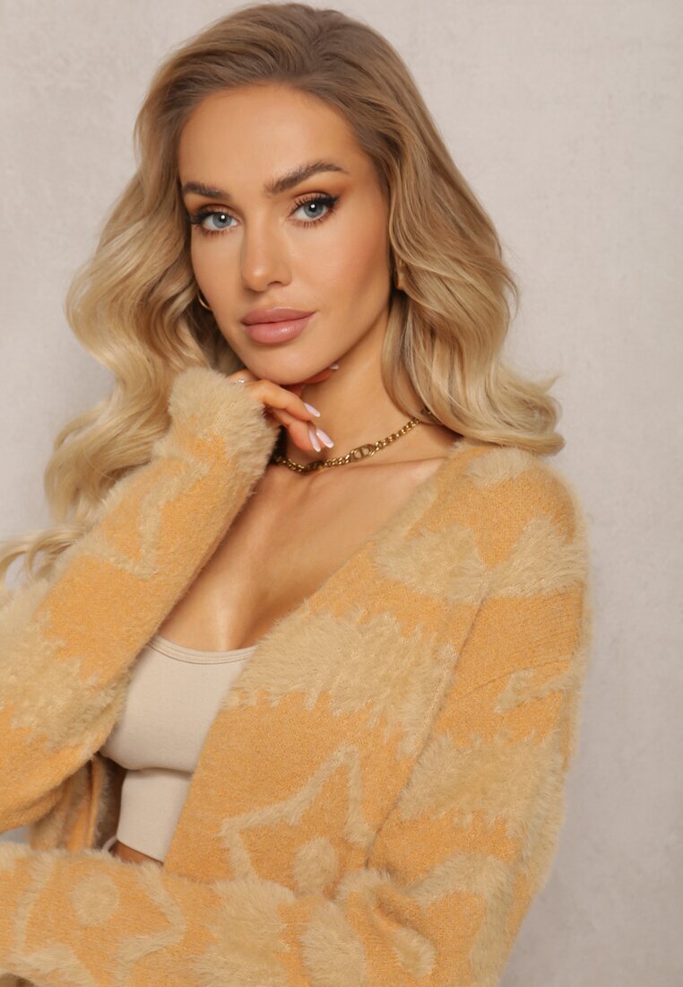 wool fashion Cardigan Maro Lung Pufoș Aborra