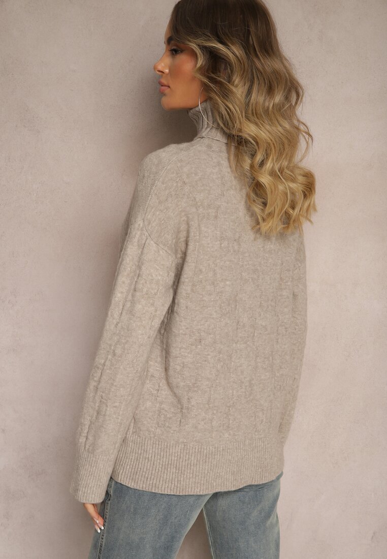 wool fashion Maletă Gri-Bej cu Croială Clasică Savelle