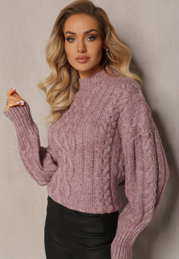 wool fashion Maletă Lejer Mov deschis cu împletitură decorativă Atterta