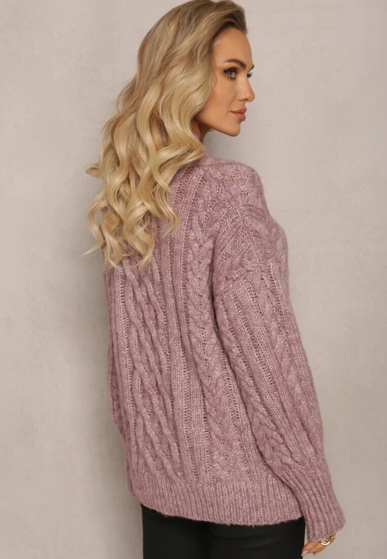 wool fashion Maletă Lejer Mov deschis cu împletitură decorativă Atterta