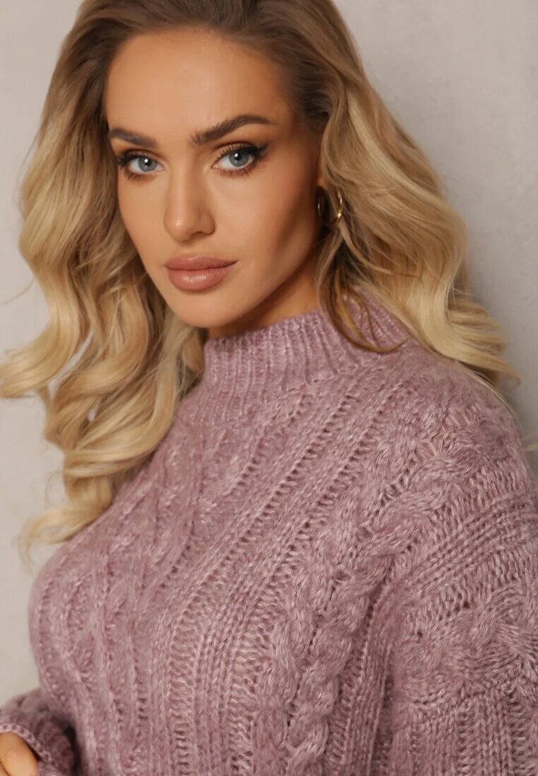 wool fashion Maletă Lejer Mov deschis cu împletitură decorativă Atterta