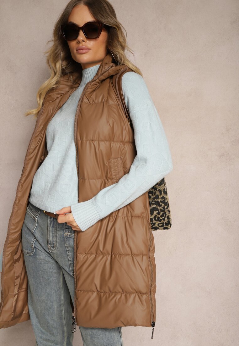 wool fashion Pulover guler înalt Albastru deschis cu Relief și cu Borduri Elastice Melovira