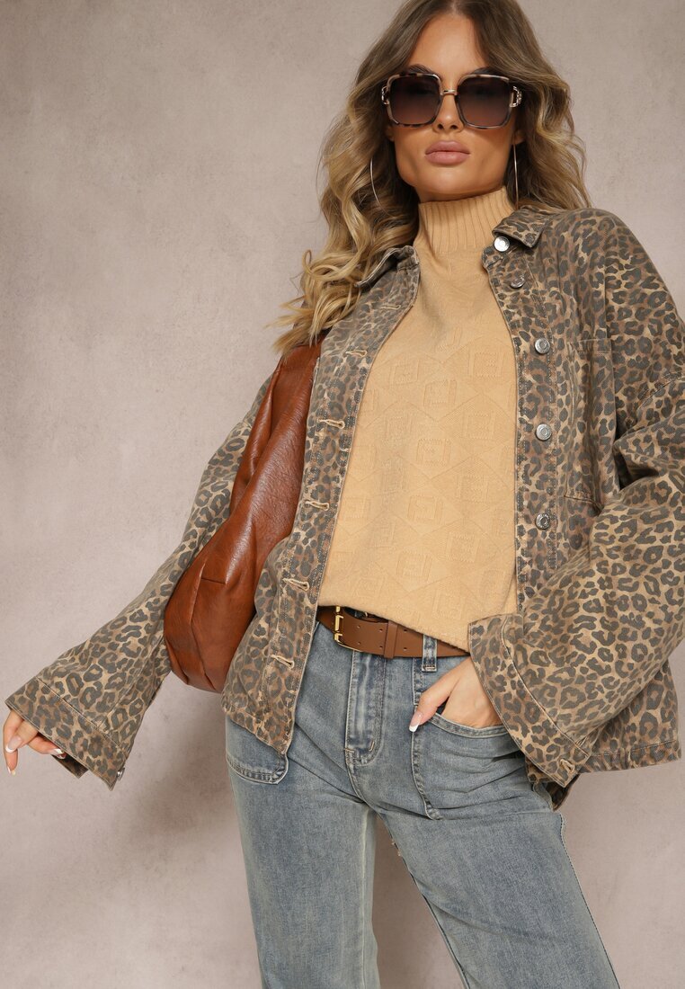 wool fashion Pulover guler înalt Bej cu model în relief și striatii Melovira