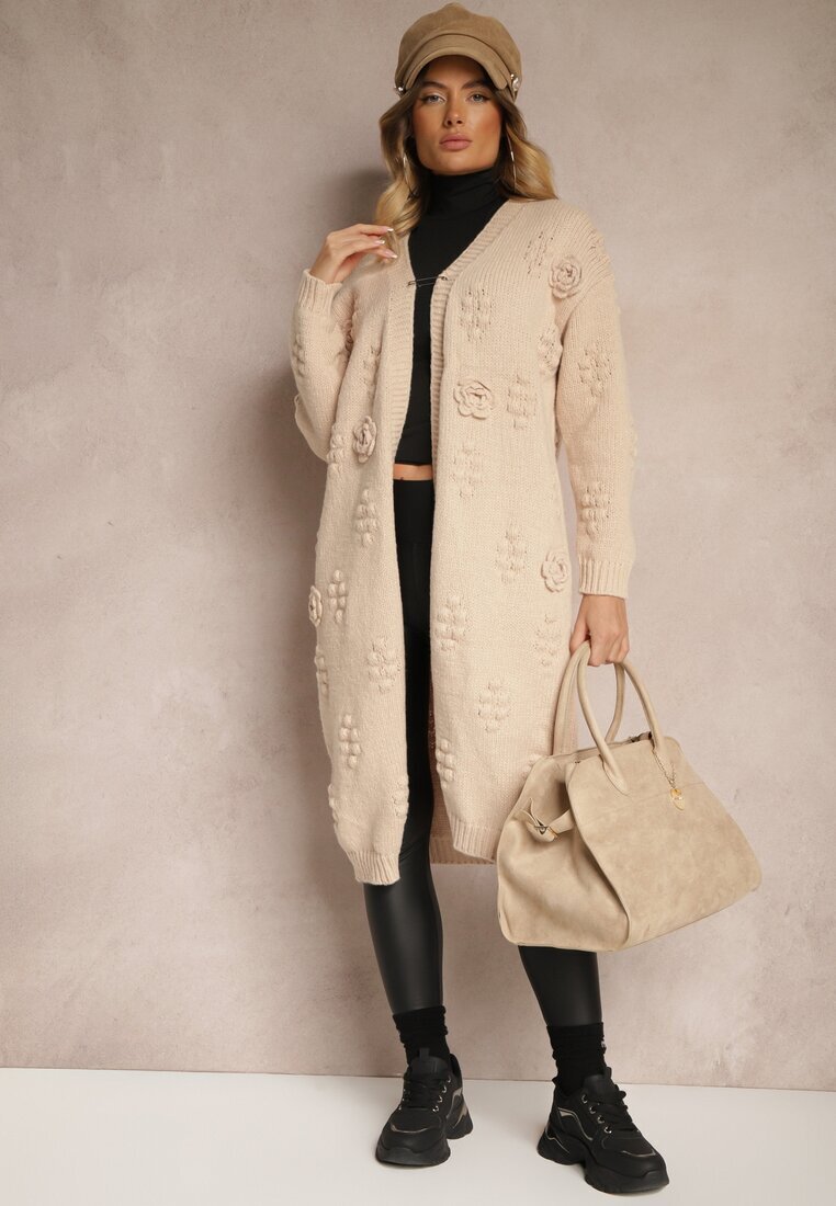 yu & me Cardigan Maro cu Lână și Viscoză Decorat cu Imprimeu Besisia