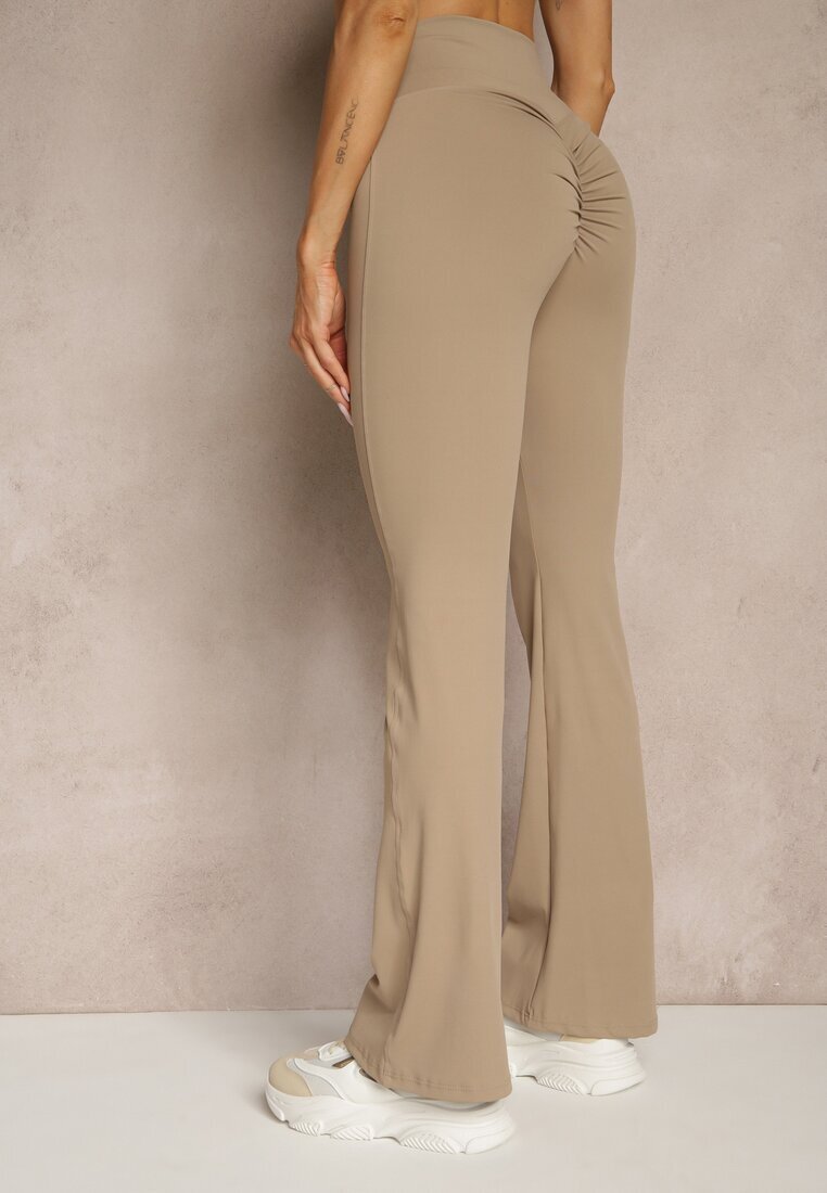 yu & me Colanți Bej Evazați High Waist Orruvana