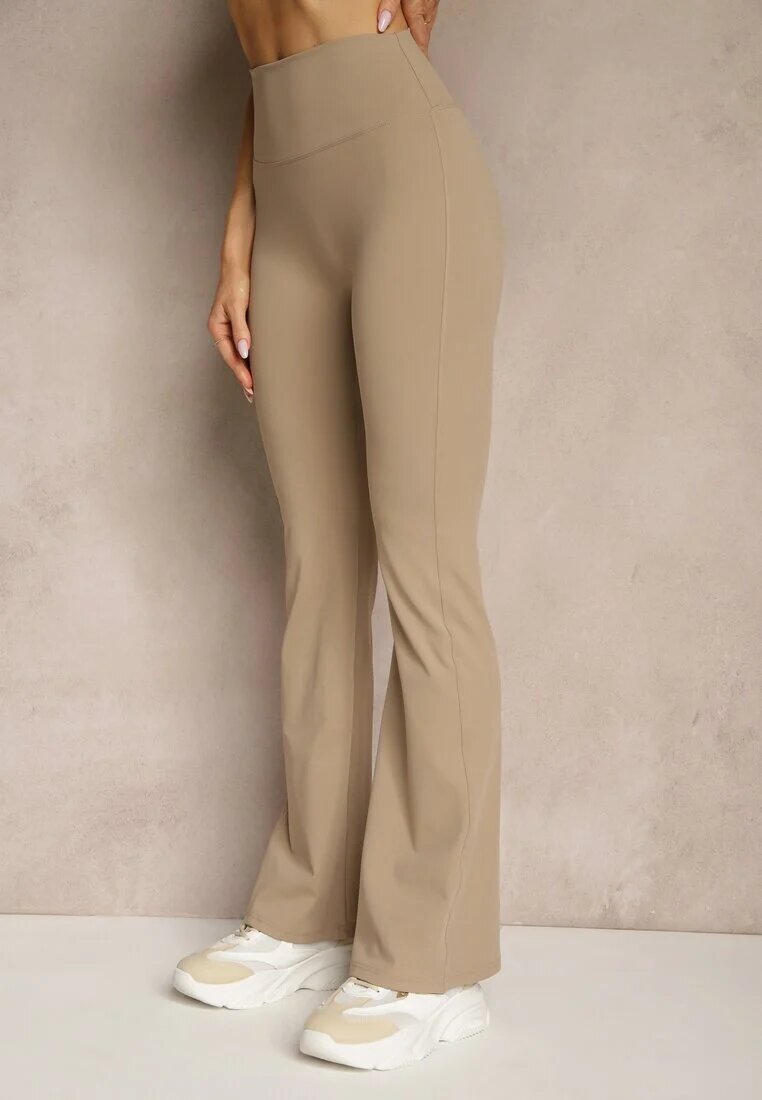 yu & me Colanți Bej Evazați High Waist Orruvana