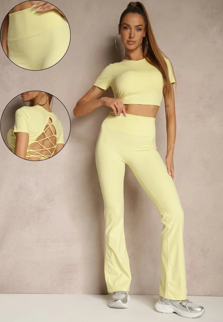 yu & me Compleu sport Galben Pantaloni și Tricou Decorat cu șiret Lumileine