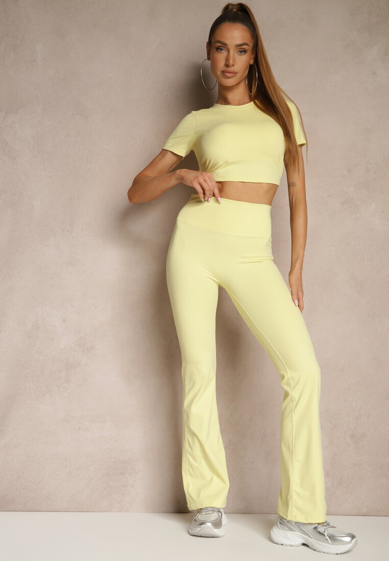 yu & me Compleu sport Galben Pantaloni și Tricou Decorat cu șiret Lumileine