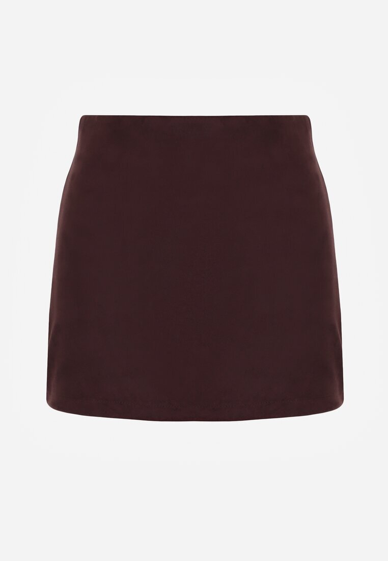 yu & me Fustă-Pantaloni scurți Maro cu Imitație Decorativă de Buzunar Sewressa