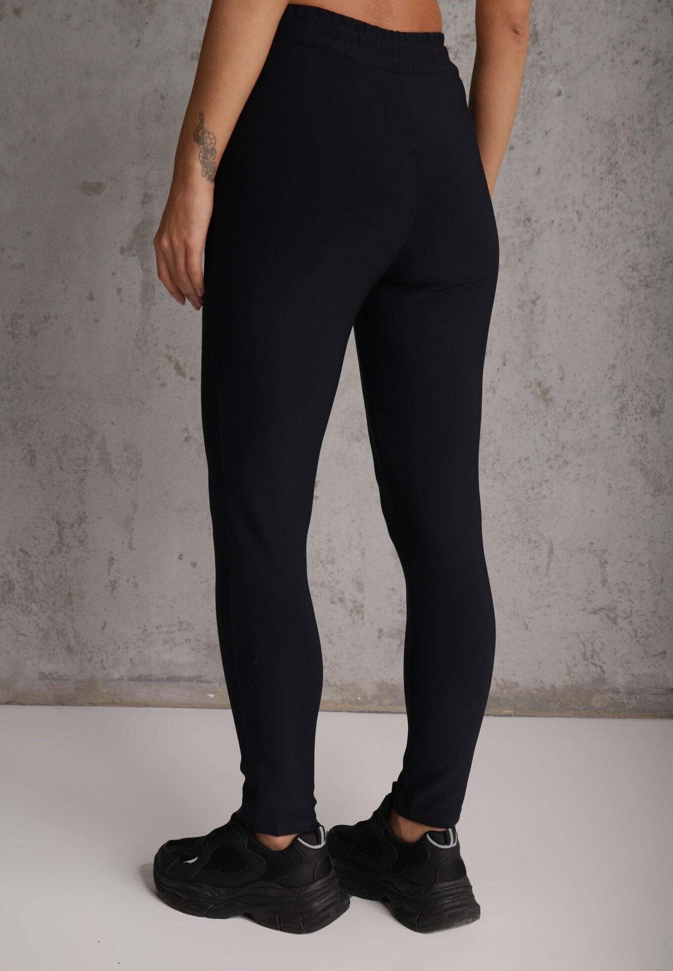 yu & me Pantaloni Bleumarin Mulați High Waist cu elastic și șnur în talie Zelpia