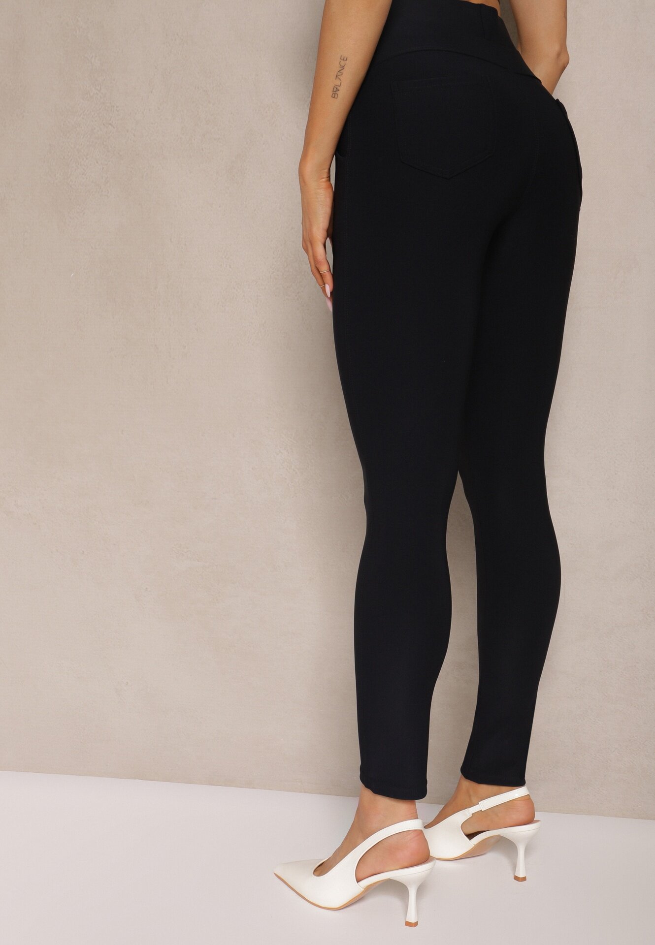 yu & me Pantaloni Bleumarin Skinny Talie înaltă Cu elastic în talie Ivelbia