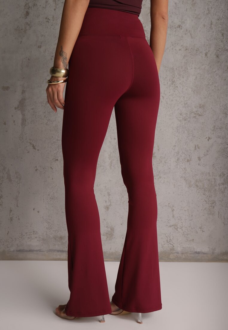 yu & me Pantaloni Bordo Talie înaltă din Material Elastic cu Bandă Elastică în Talie Dorra