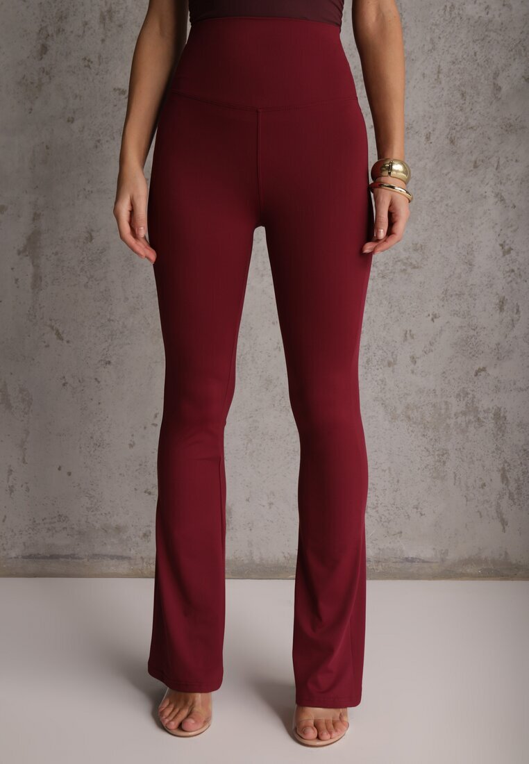yu & me Pantaloni Bordo Talie înaltă din Material Elastic cu Bandă Elastică în Talie Dorra