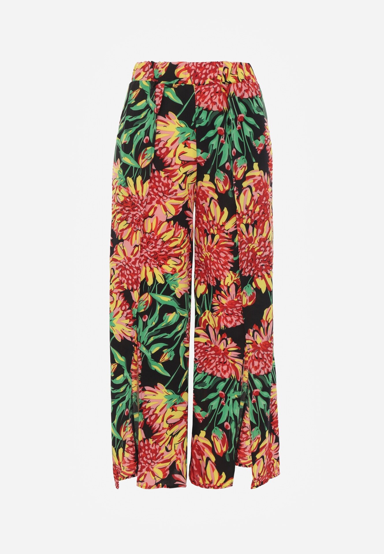 yu & me Pantaloni Casual de vară cu flori decorati cu decupaje Artima Negri