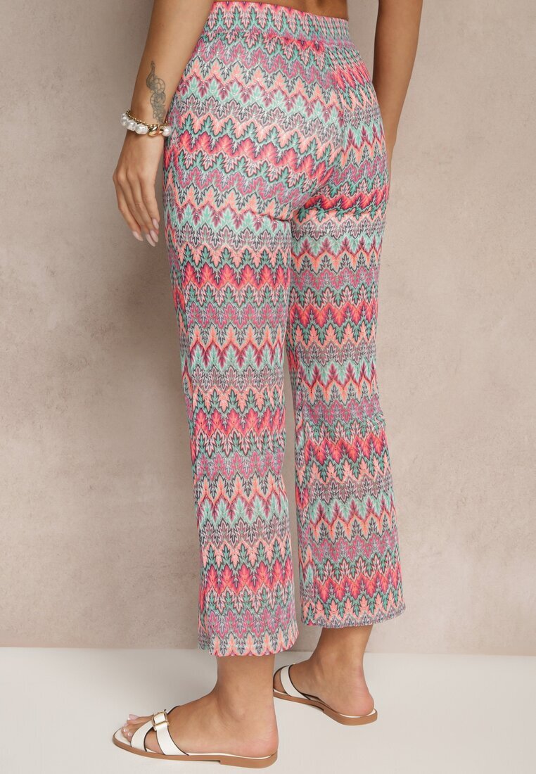 yu & me Pantaloni evazați Fucsia Decorați cu Motiv Geometric Novanelle