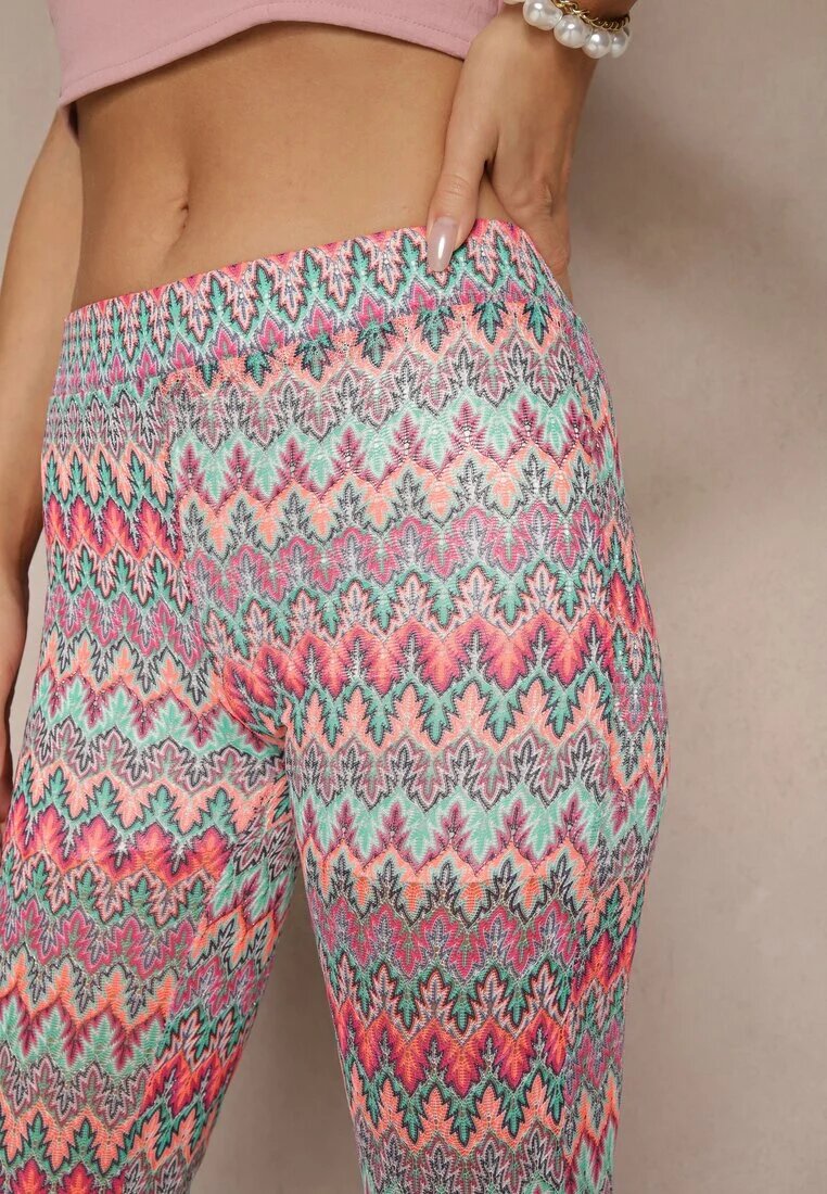 yu & me Pantaloni evazați Fucsia Decorați cu Motiv Geometric Novanelle