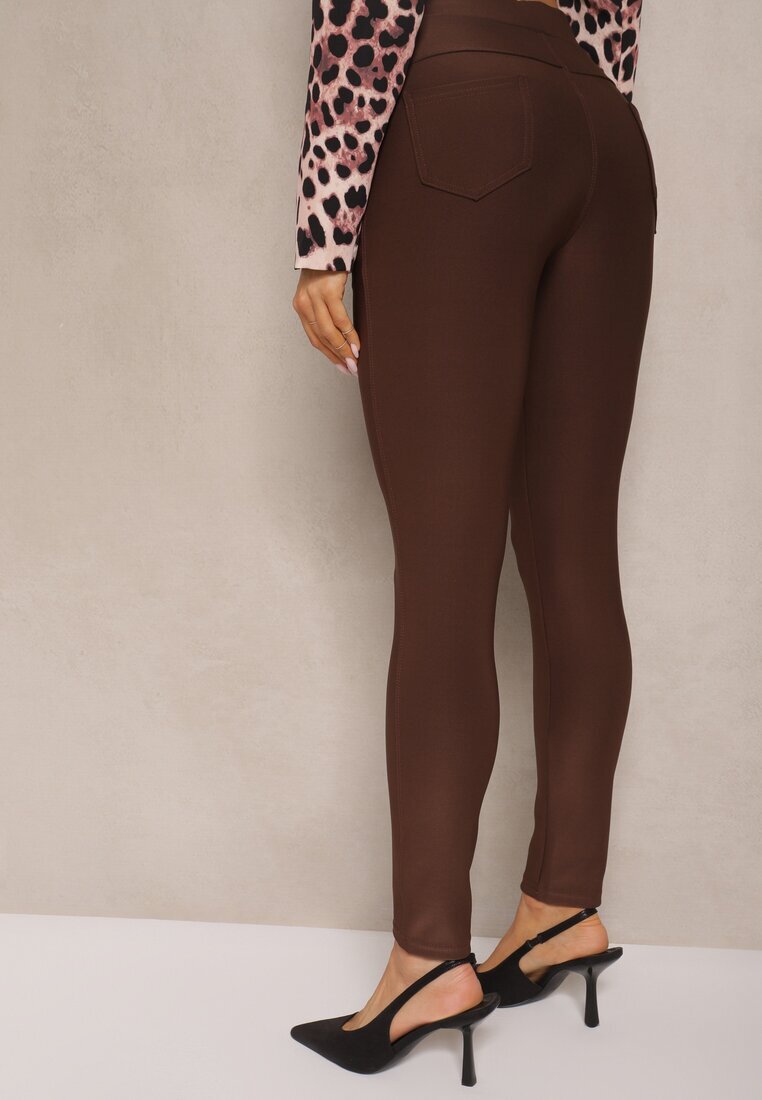 yu & me Pantaloni Maro Skinny Talie înaltă cu elastic în talie Ivelbia