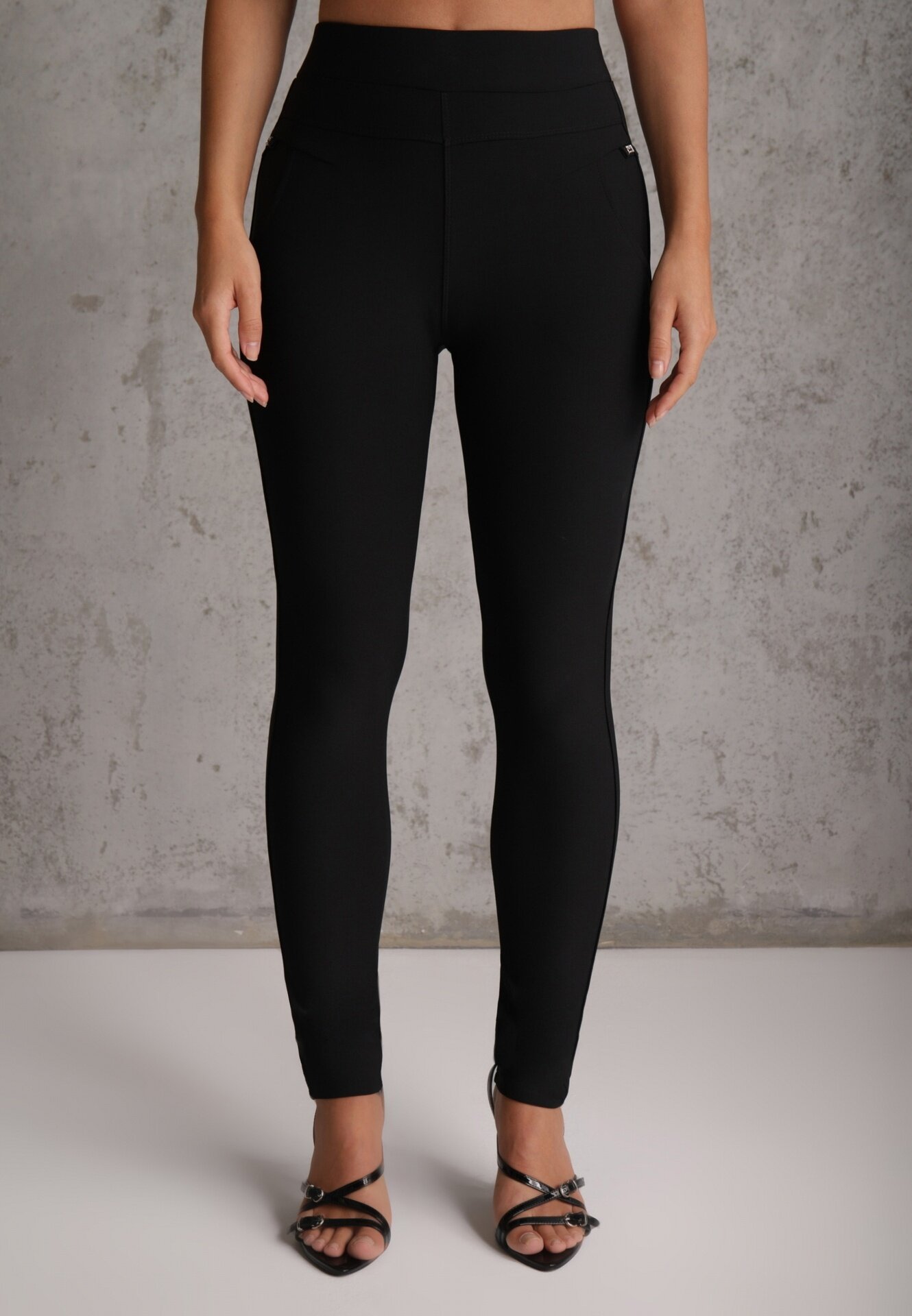 yu & me Pantaloni Negri Skinny Talie înaltă cu elastic în talie Ivelbia