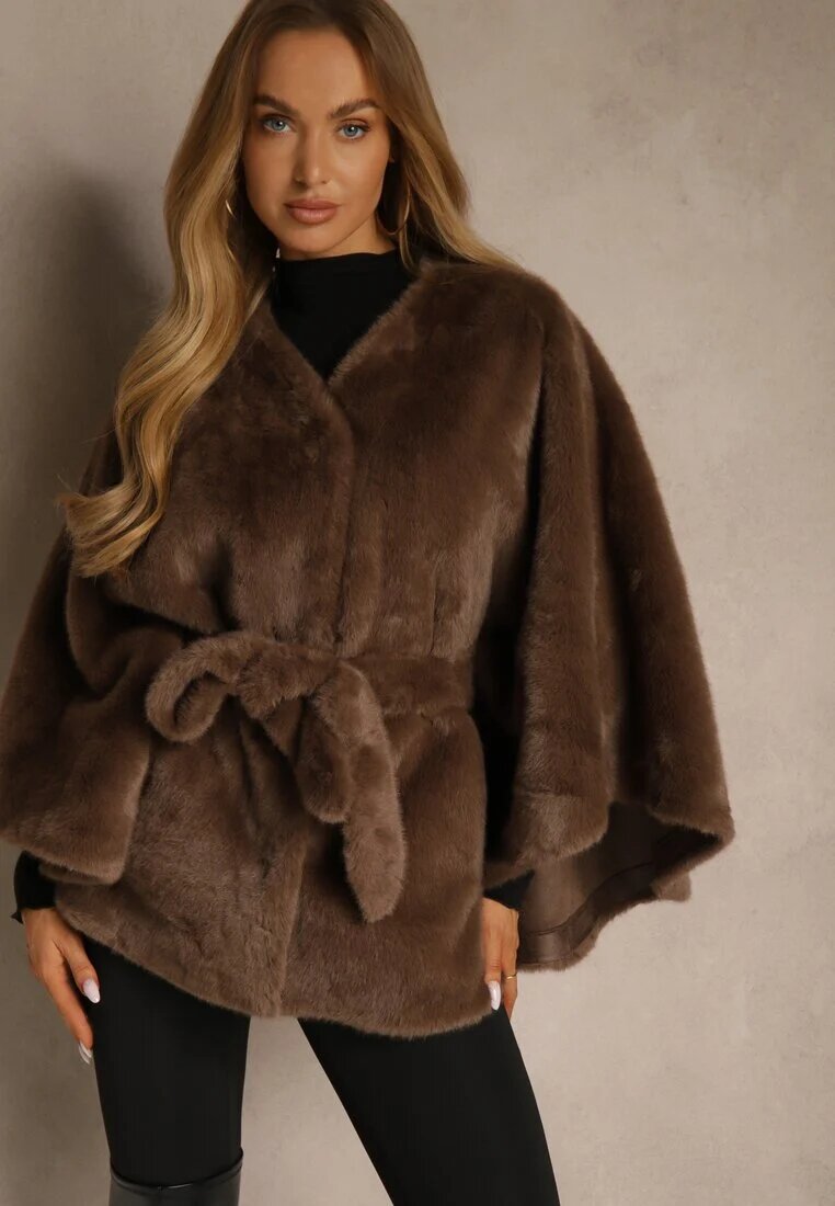 yu & me Poncho Maro Pufos Decorat cu curea Monareva