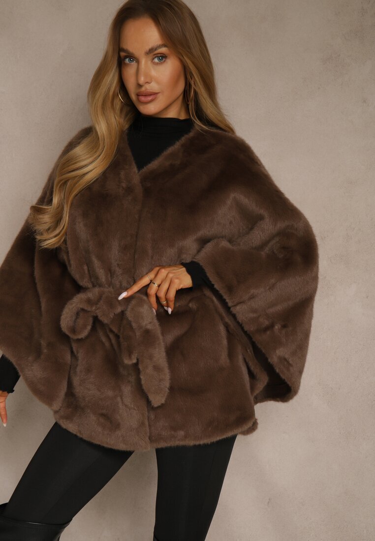 yu & me Poncho Maro Pufos Decorat cu curea Monareva