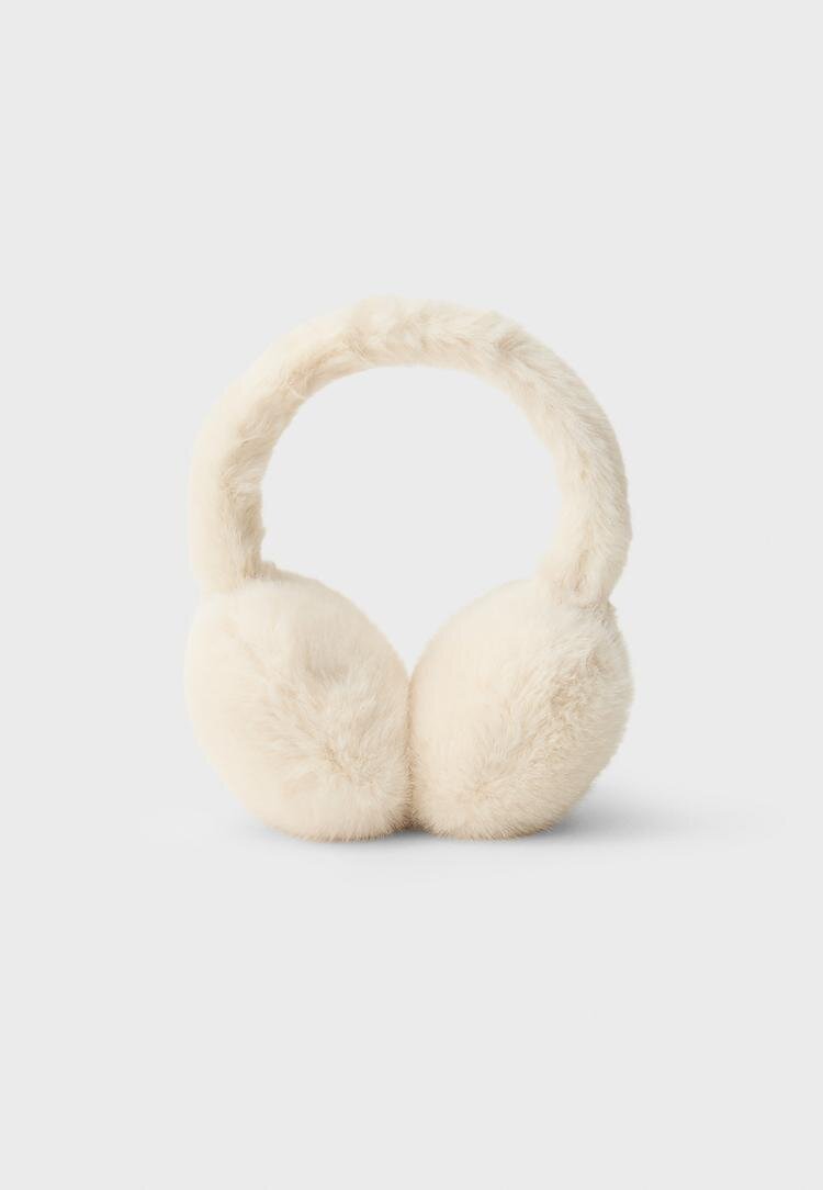 Stradivarius Apărători Urechi Cu Imitație De Blană Ecru Os