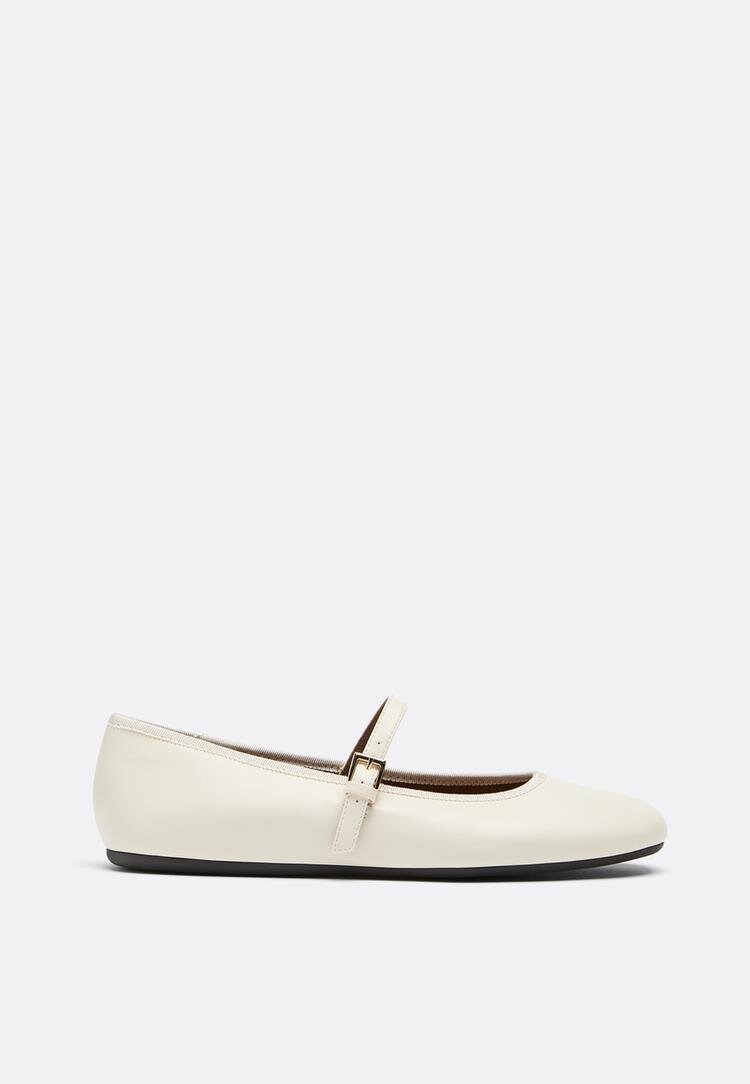 Stradivarius Balerini De Bază Tip Mary Jane Ecru 36