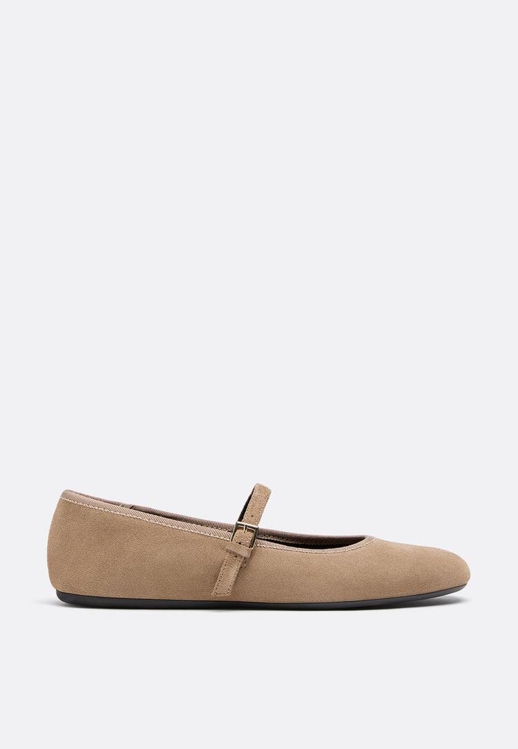 Stradivarius Balerini Mary Jane Din Piele Bej 37