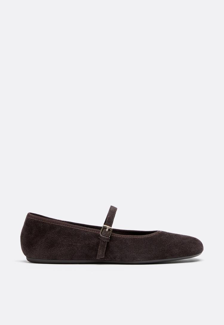 Stradivarius Balerini Mary Jane Din Piele Maro 41