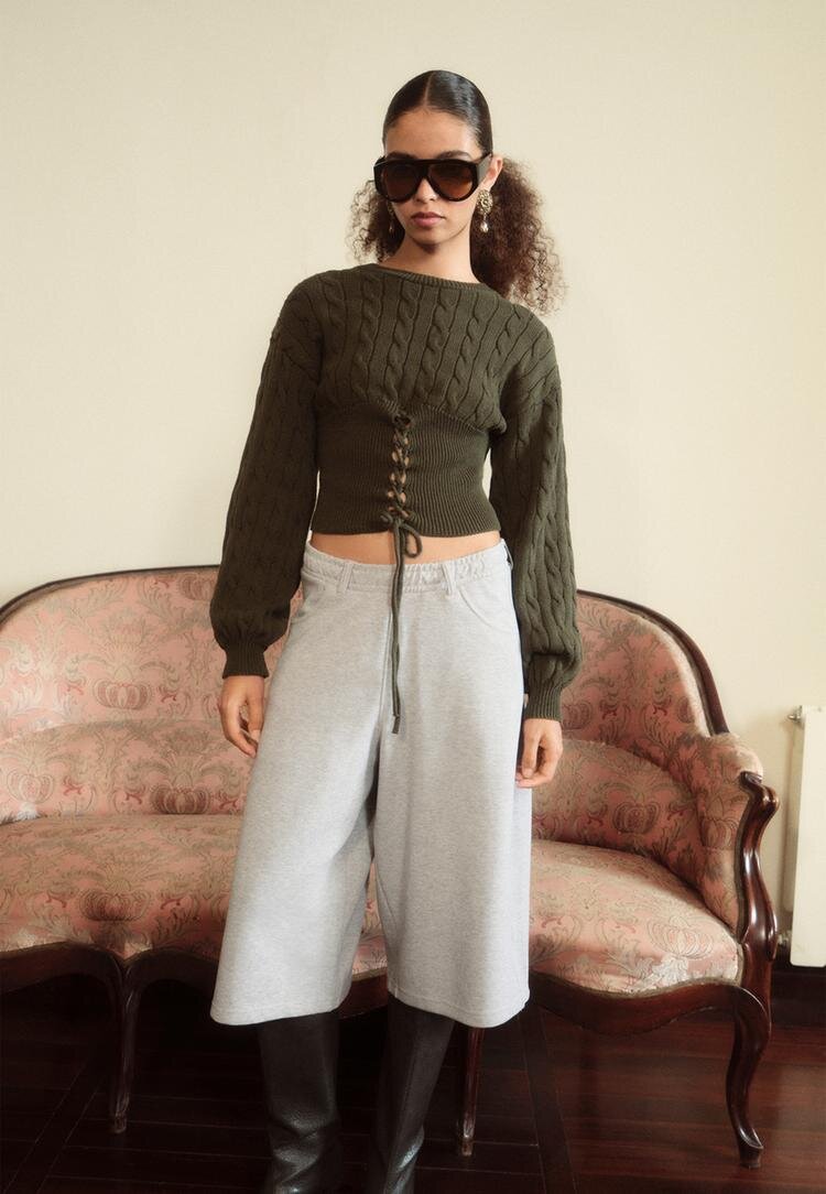 Stradivarius Bermude Din Felpa Gris Amestec Xl