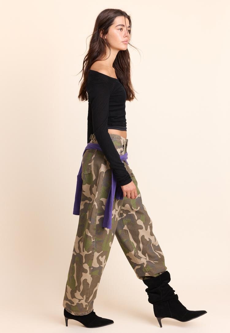 Stradivarius Blugi Barrel Cu Ajustor Kaki 32
