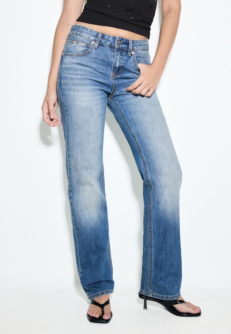 Stradivarius Blugi D98 Straight Cu Aspect Vintage Cupru 40