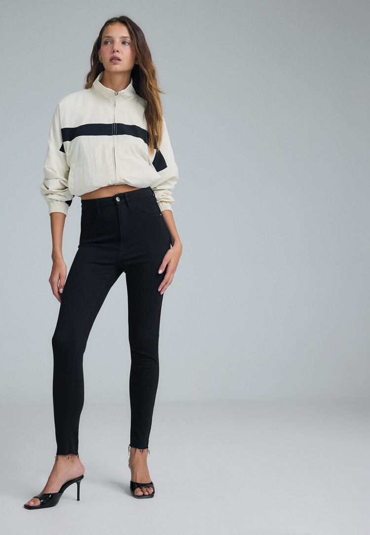Stradivarius Blugi Skinny Cu Talie Înaltă Negru 42