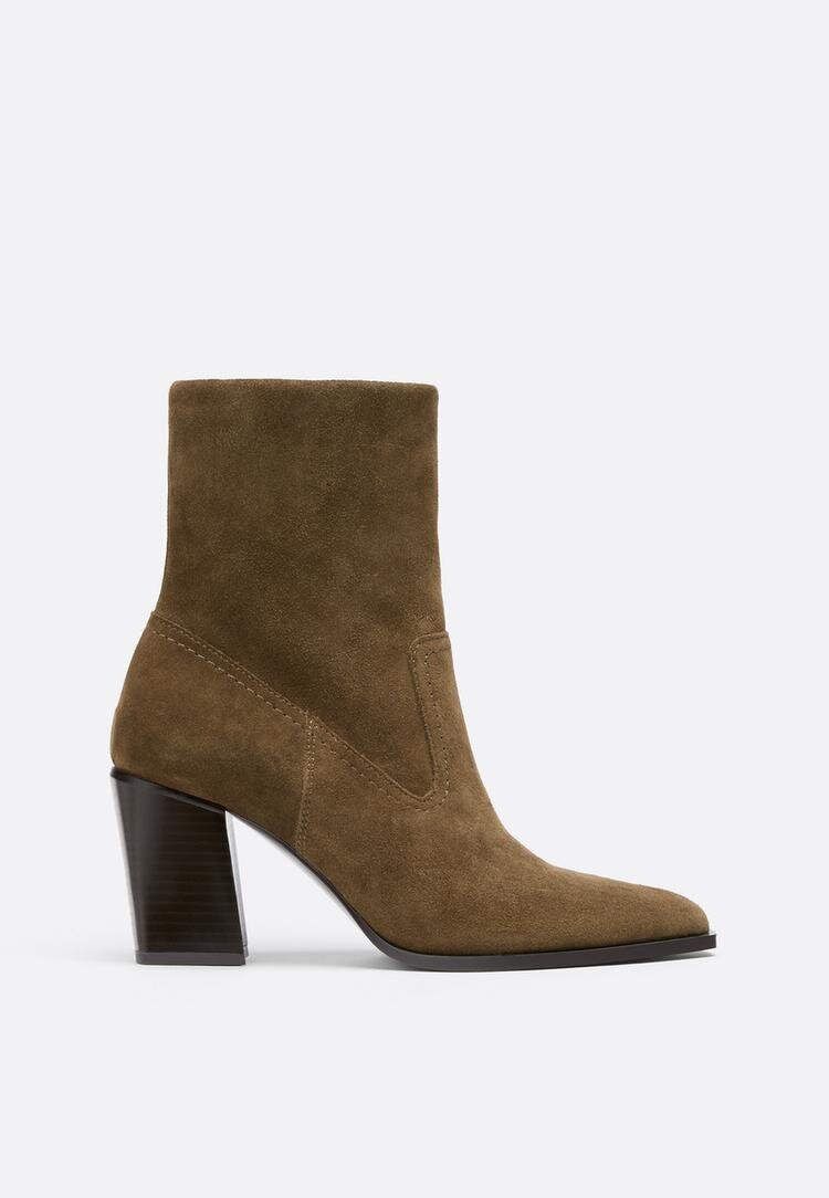 Stradivarius Botine Cu Toc Stil Cowboy Din Piele Piele 35