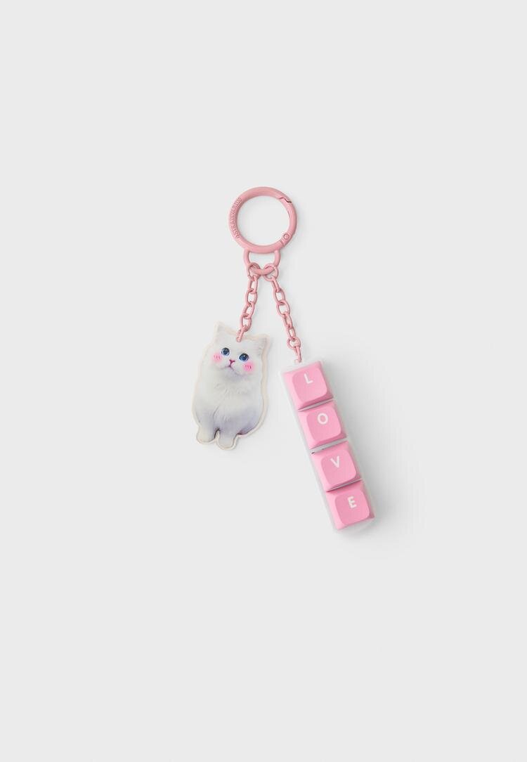 Stradivarius Breloc Charm Tastatură Roz Pastel Os