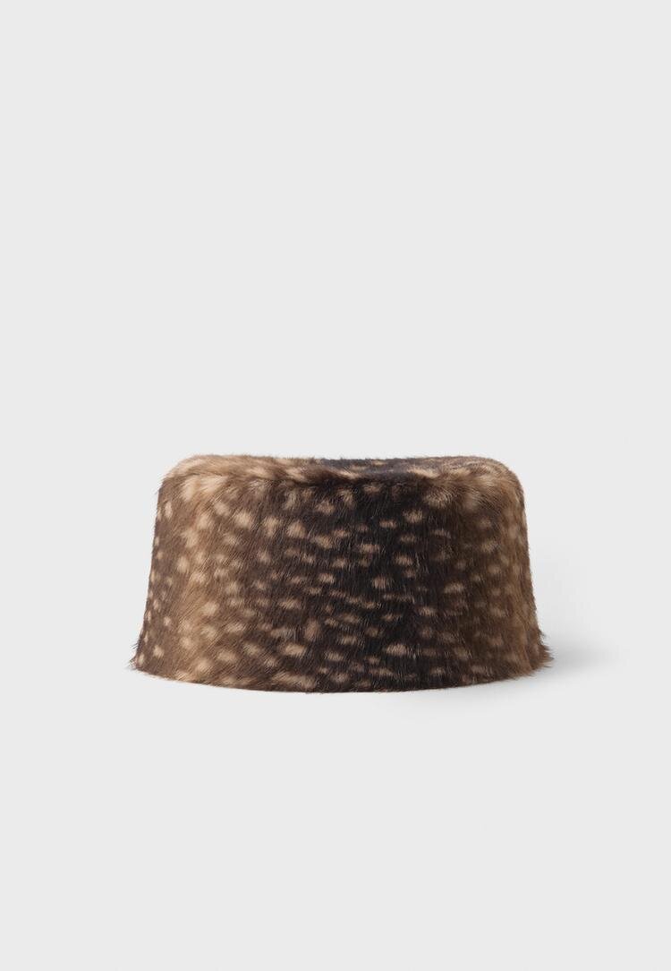 Stradivarius Căciulă Rotundă Animal Print Albastru Os