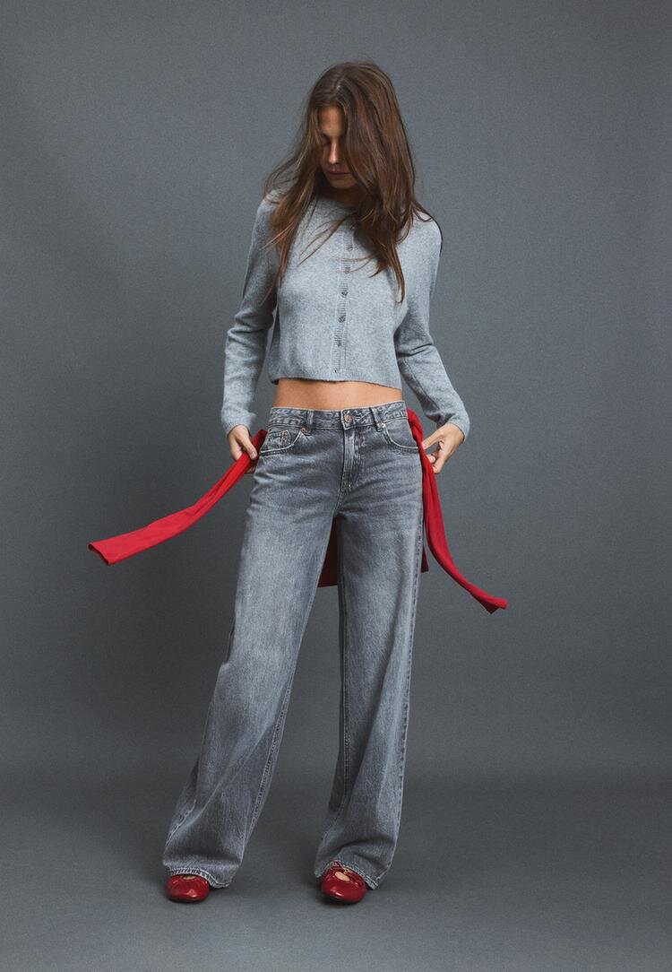 Stradivarius Cardigan Din Tricot Cu Nasturi Și Textură Moale Gri S