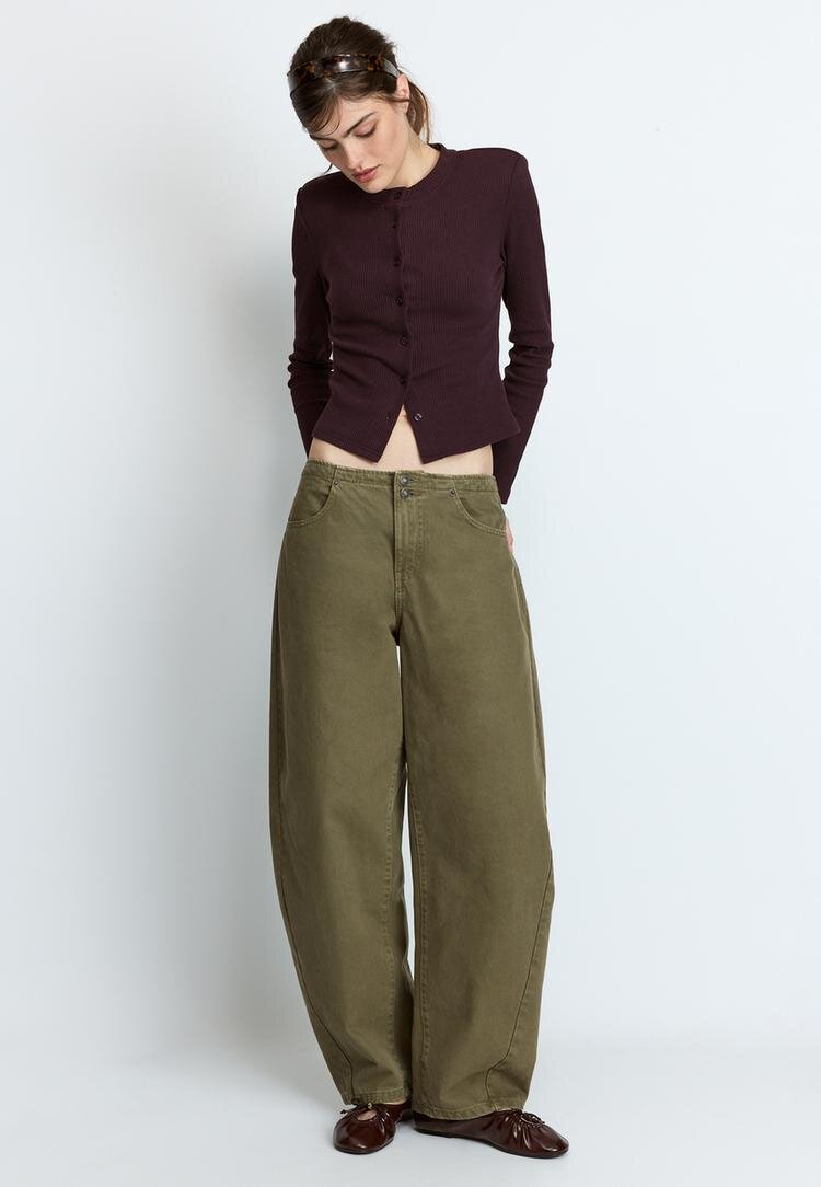 Stradivarius Cardigan Din Tricot Cu Pernițe Vânăt L