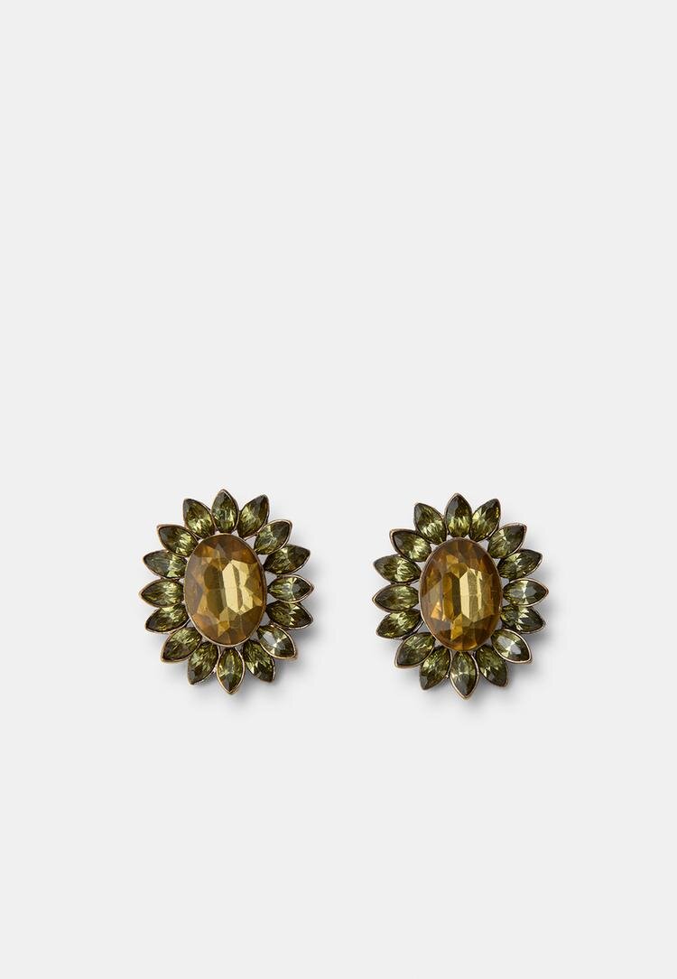 Stradivarius Cercei Stud Tip Bijuterie Kaki Os