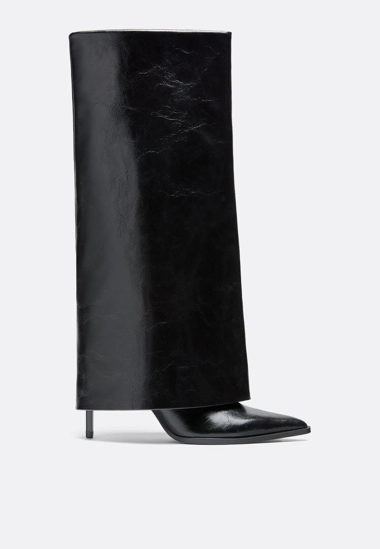 Stradivarius Cizme Cu Toc Pantaloni Cu Picior Negru 35