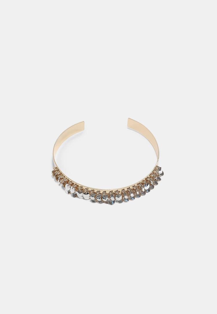 Stradivarius Colier Choker Cu Medalioane Auriu Os