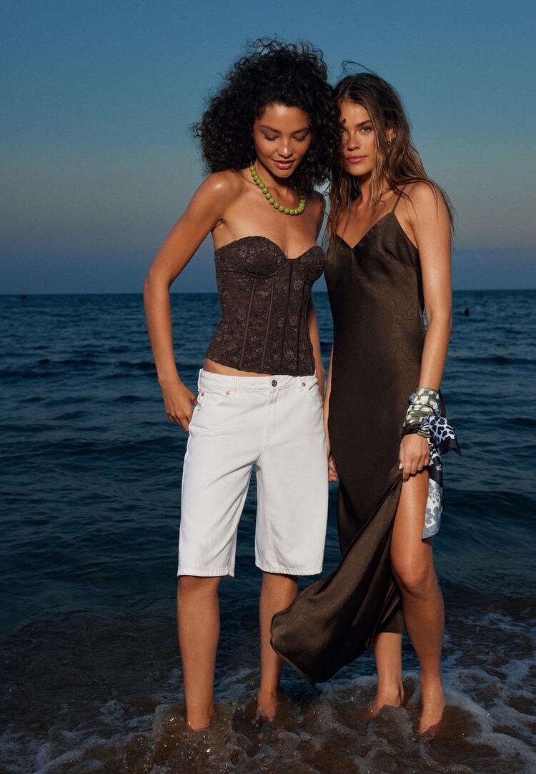 Stradivarius Corset Mulat Din Dantelă Maro Xl