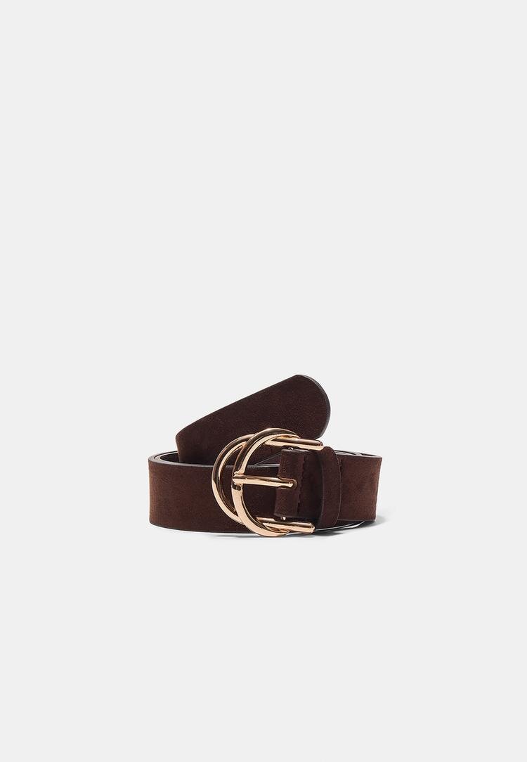 Stradivarius Curea Cu Cataramă Dublă Maro 70