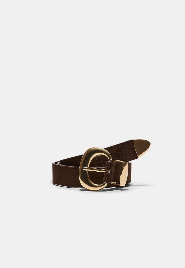 Stradivarius Curea Cu Cataramă Groasă Maro 80