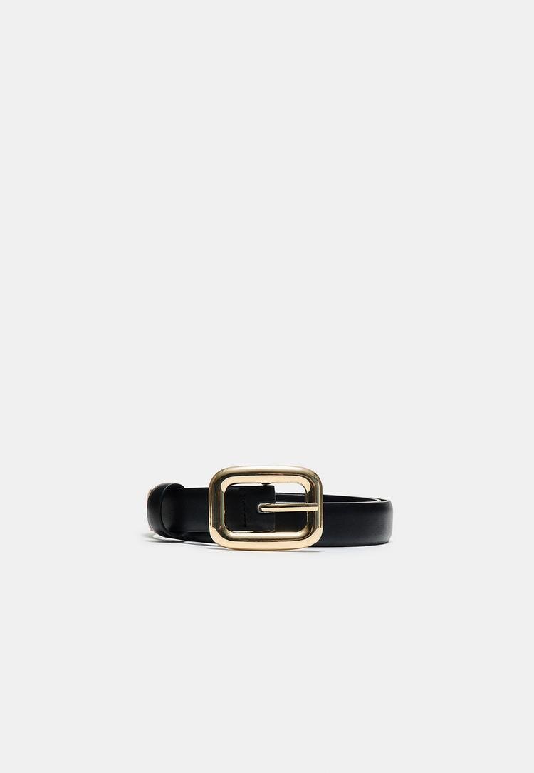 Stradivarius Curea Cu Cataramă Lată Negru 80