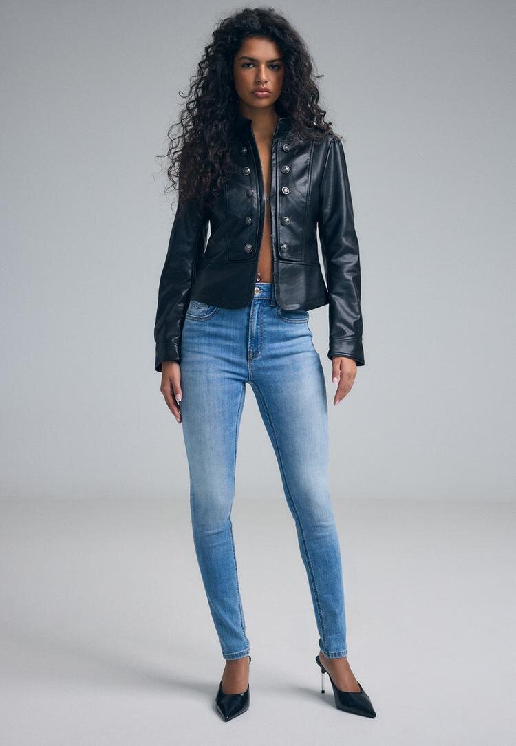 Stradivarius D07 Blugi Skinny Fit Visoki Struk Albastru Deschis 32