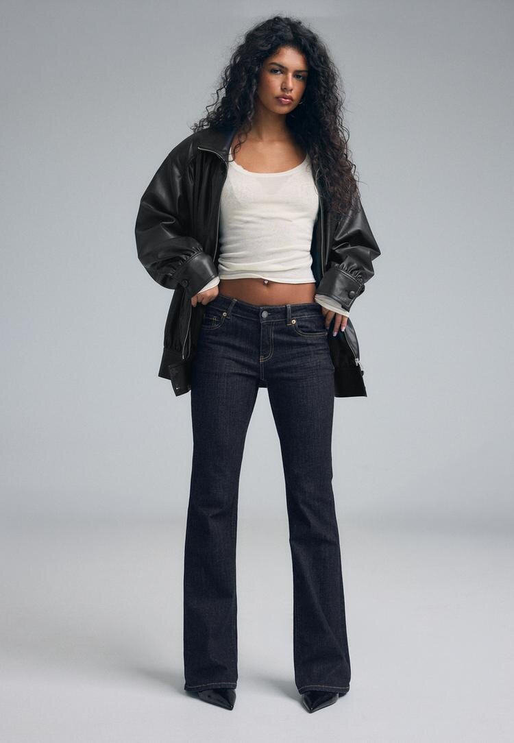 Stradivarius D67 Blugi Slim Bootcut Galben 34