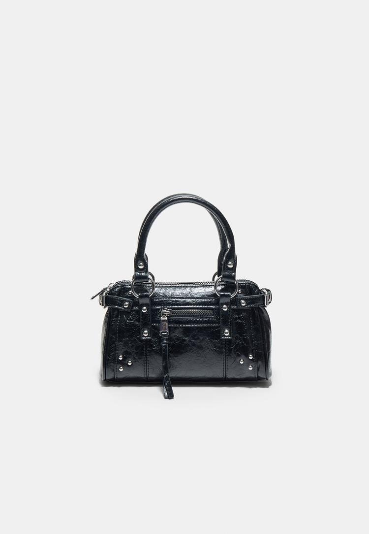 Stradivarius Geantă Crossbody Cu Ținte Negru Os