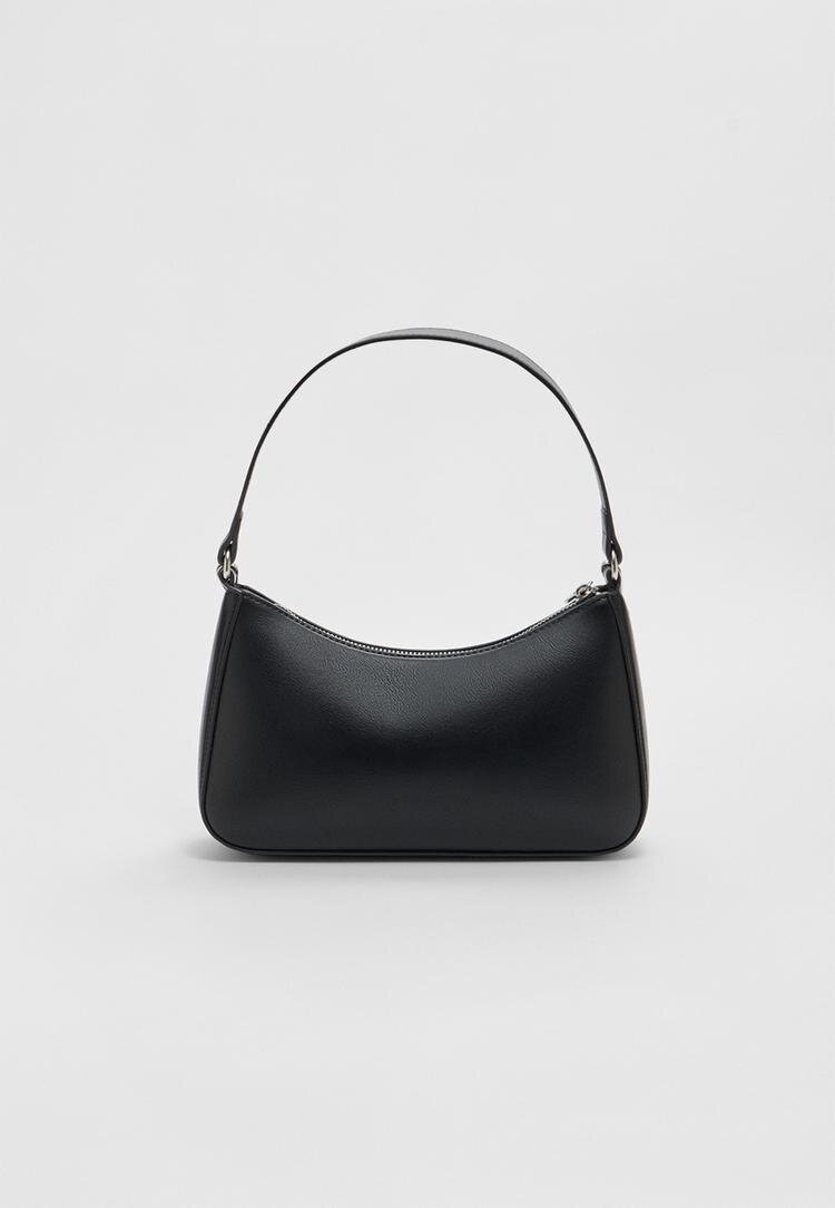 Stradivarius Geantă De Umăr Cu Lanț Lung Negru Os
