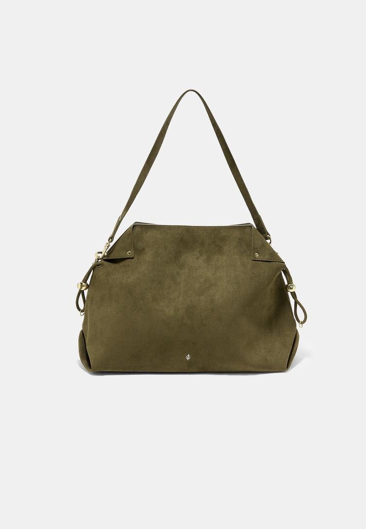 Stradivarius Geantă De Umăr Cu Pliuri Kaki Os
